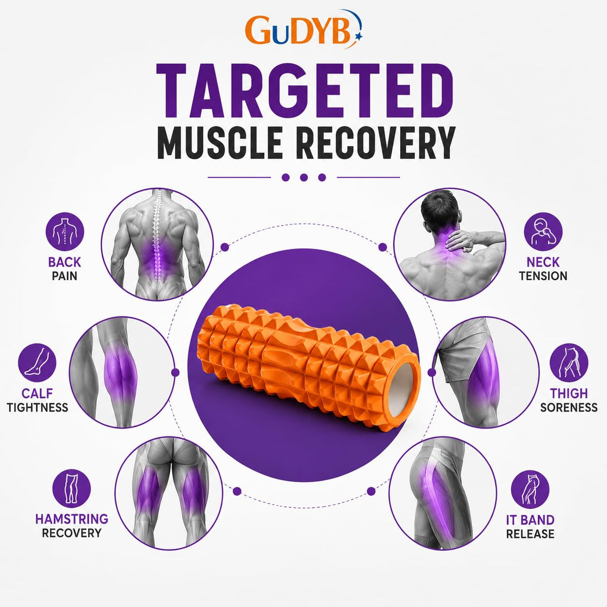 Foam Massage Roller for Gym and Exercise, 35cm