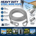 Stainless Steel Heavy Duty Clothes Drying Rope 5meter with Hooks
