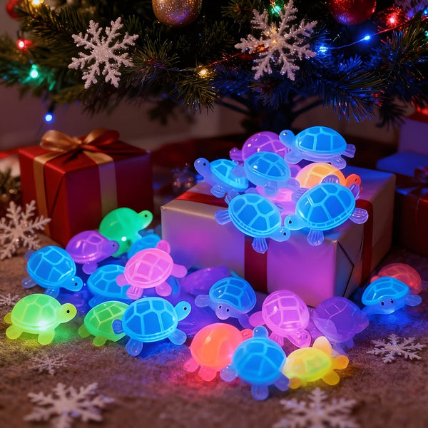 2PCS Luminous Mini Resin Turtles Glow in The Dark Tiny Sea Turtle