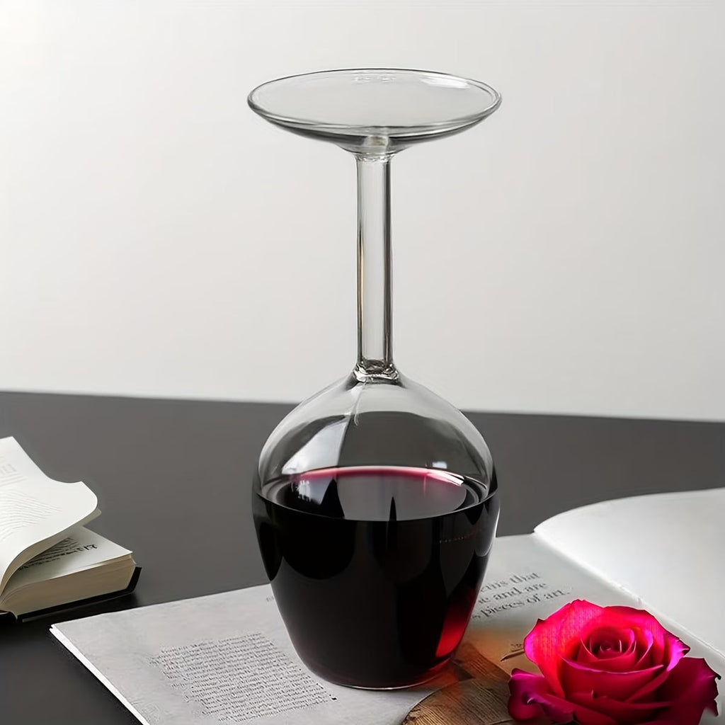 2X Long Stem Upside Down Wine Glass Funky Stemmed Wine Glasses Upside Down Long Stem Wine Glasses(6 Pics)