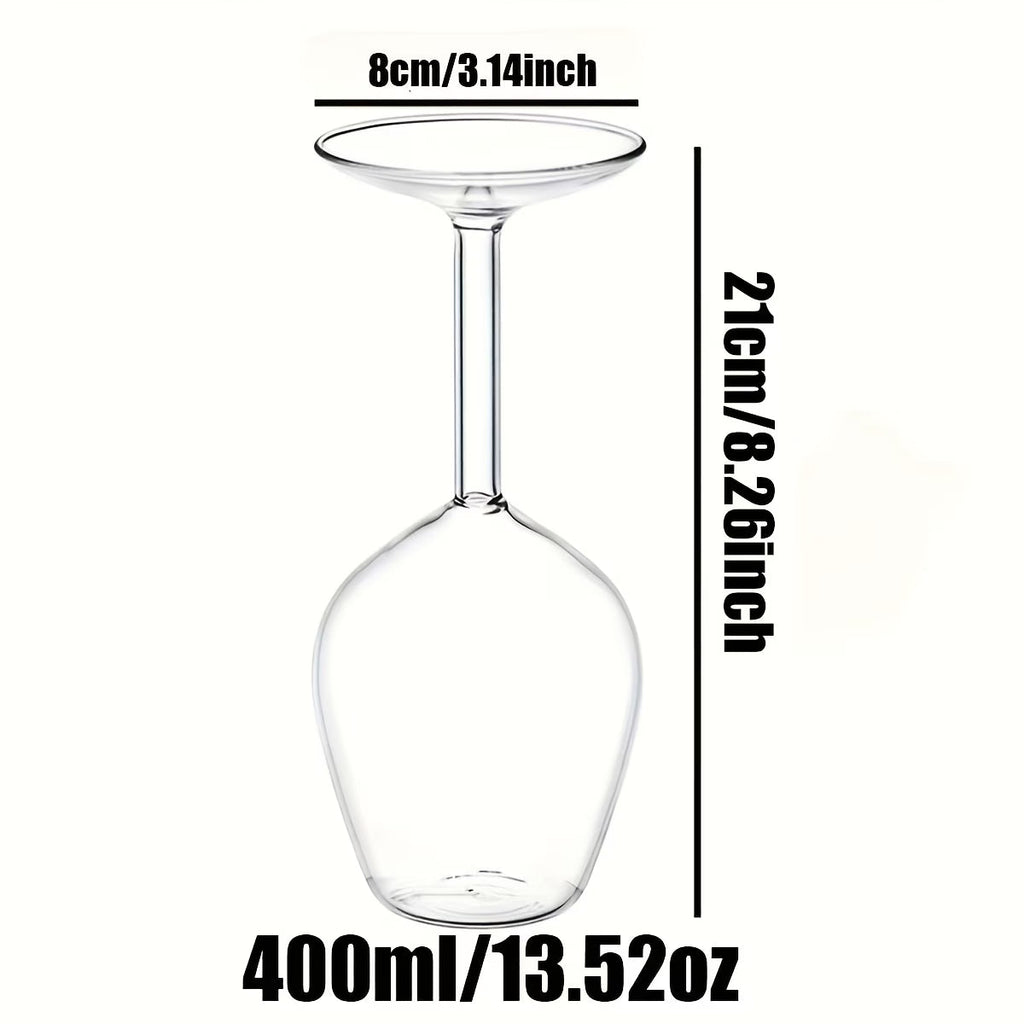 2X Long Stem Upside Down Wine Glass Funky Stemmed Wine Glasses Upside Down Long Stem Wine Glasses(6 Pics)