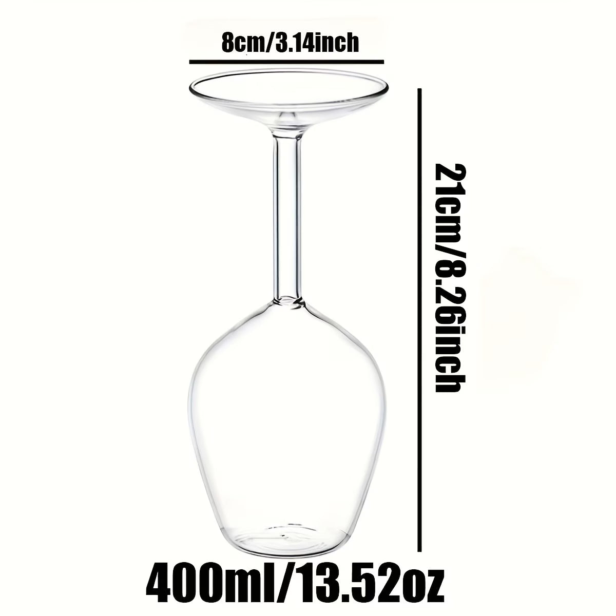 2X Long Stem Upside Down Wine Glass Funky Stemmed Wine Glasses Upside Down Long Stem Wine Glasses(6 Pics)