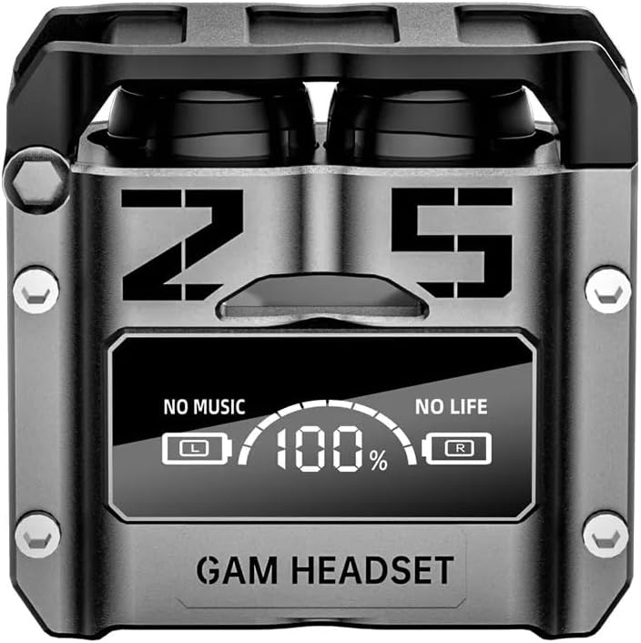 TWS Earbud, Bluetooth Earphone with Display, Low Latency Gaming, 40 Hrs Playtime with Fast Charging, Bluetooth 5.3 + ENC, 13mm HD BASS Drivers, IPX7 Sweat-Proof, Built-in Mic