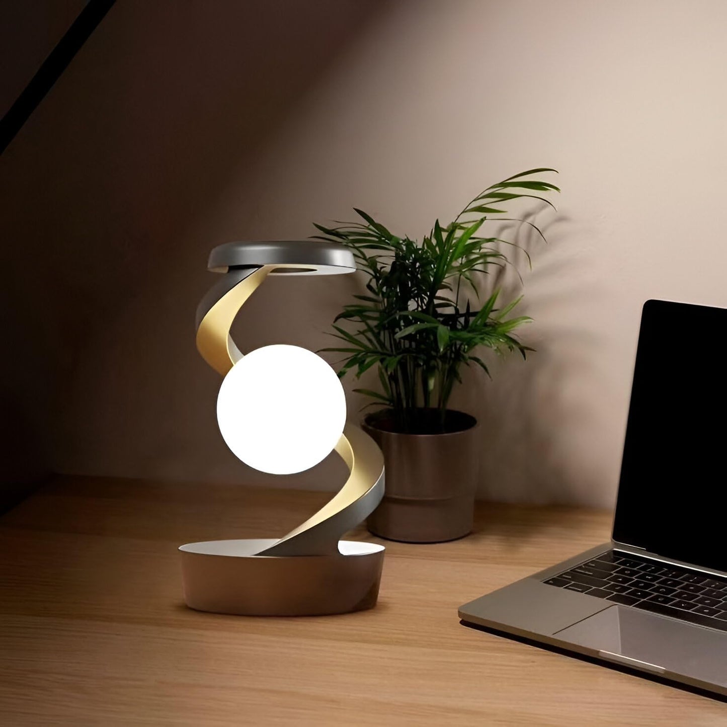 Rotating Suspension LED Table Lamp with 360° Magnetic Floating RGB Night Light for Bedroom, Living Room & Gifts