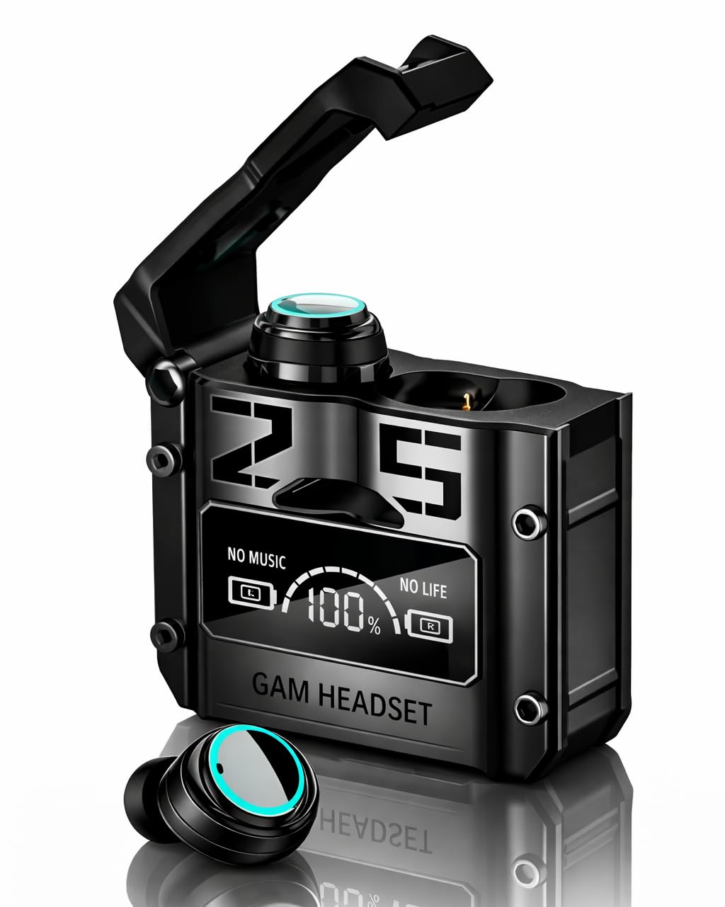TWS Earbud, Bluetooth Earphone with Display, Low Latency Gaming, 40 Hrs Playtime with Fast Charging, Bluetooth 5.3 + ENC, 13mm HD BASS Drivers, IPX7 Sweat-Proof, Built-in Mic