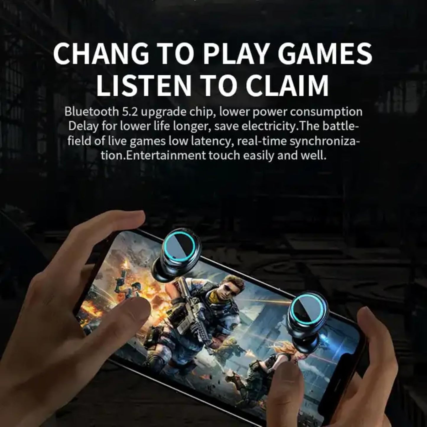 TWS Earbud, Bluetooth Earphone with Display, Low Latency Gaming, 40 Hrs Playtime with Fast Charging, Bluetooth 5.3 + ENC, 13mm HD BASS Drivers, IPX7 Sweat-Proof, Built-in Mic