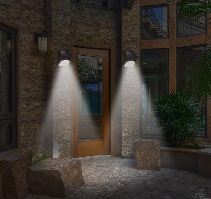 Solar LED Wall Lights Outdoor, Waterproof Wireless Super Bright Security Motion Sensor Light for Garage Yard Patio Garden Pathway - CL-BI-1633